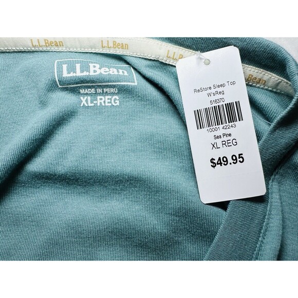 L.L. Bean Pima Cotton ReStore Short Sleeve Top Sea Pine Shirt‎ Women's XL NWT - Picture 6 of 11